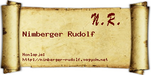 Nimberger Rudolf névjegykártya