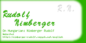 rudolf nimberger business card